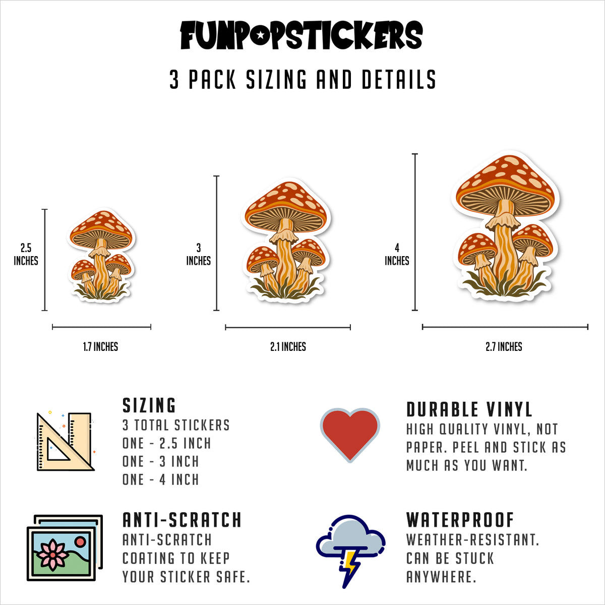 Mushroom Stickers Vinyl Stickers