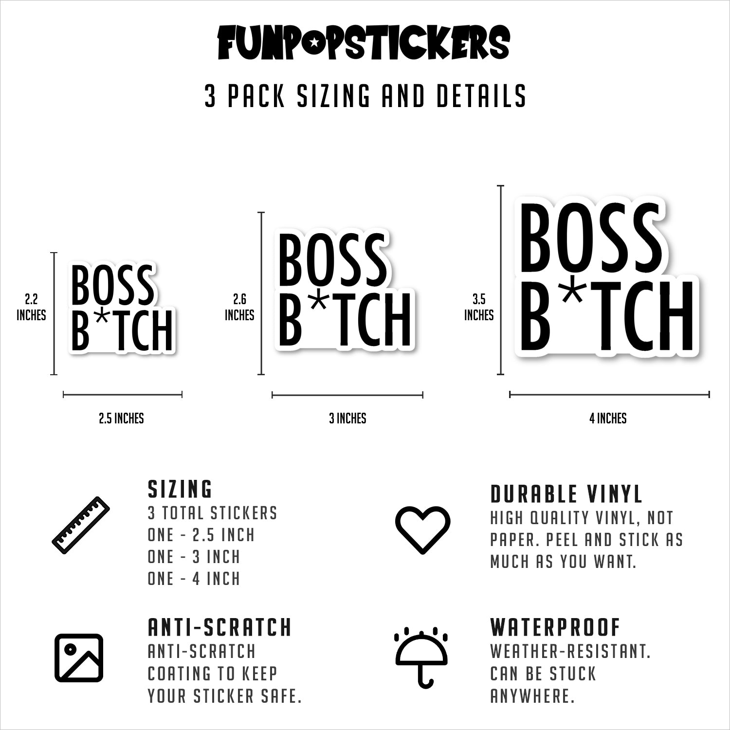 Boss Bitch Vinyl Stickers