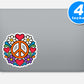 Retro Peace And Love Stickers Vinyl Stickers