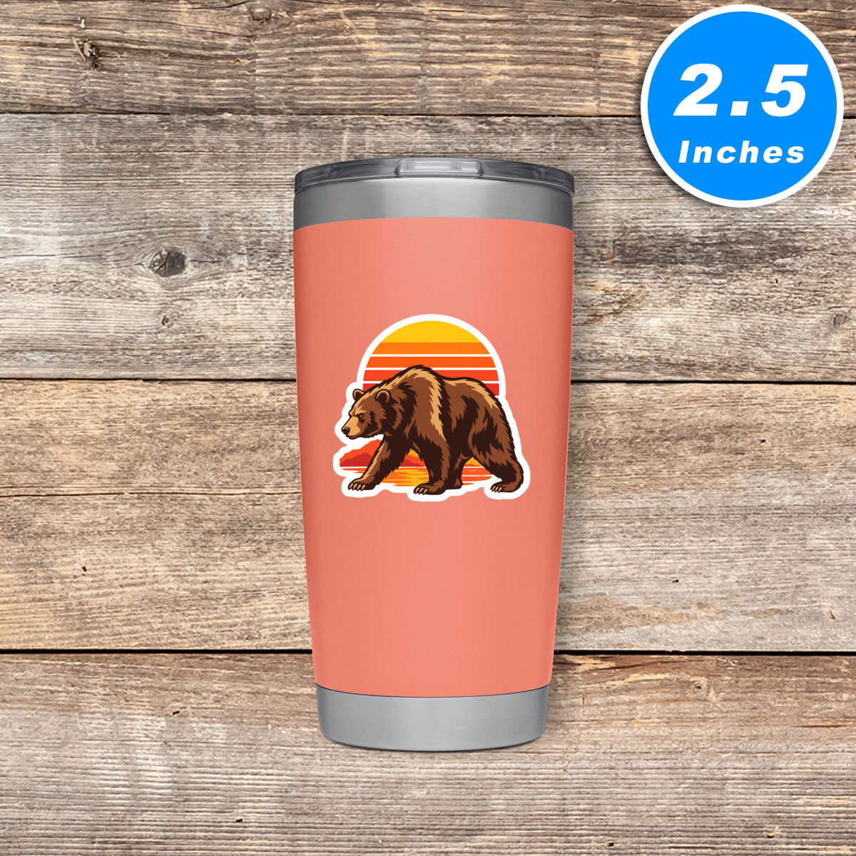 California Bear Sunset Sticker Vinyl Stickers