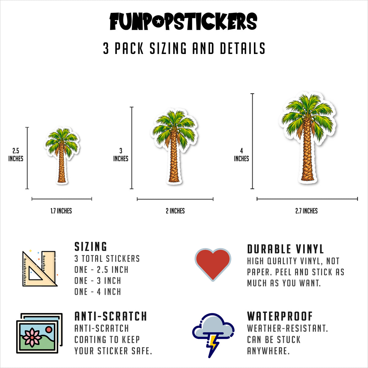 California Palm Tree Vinyl Stickers