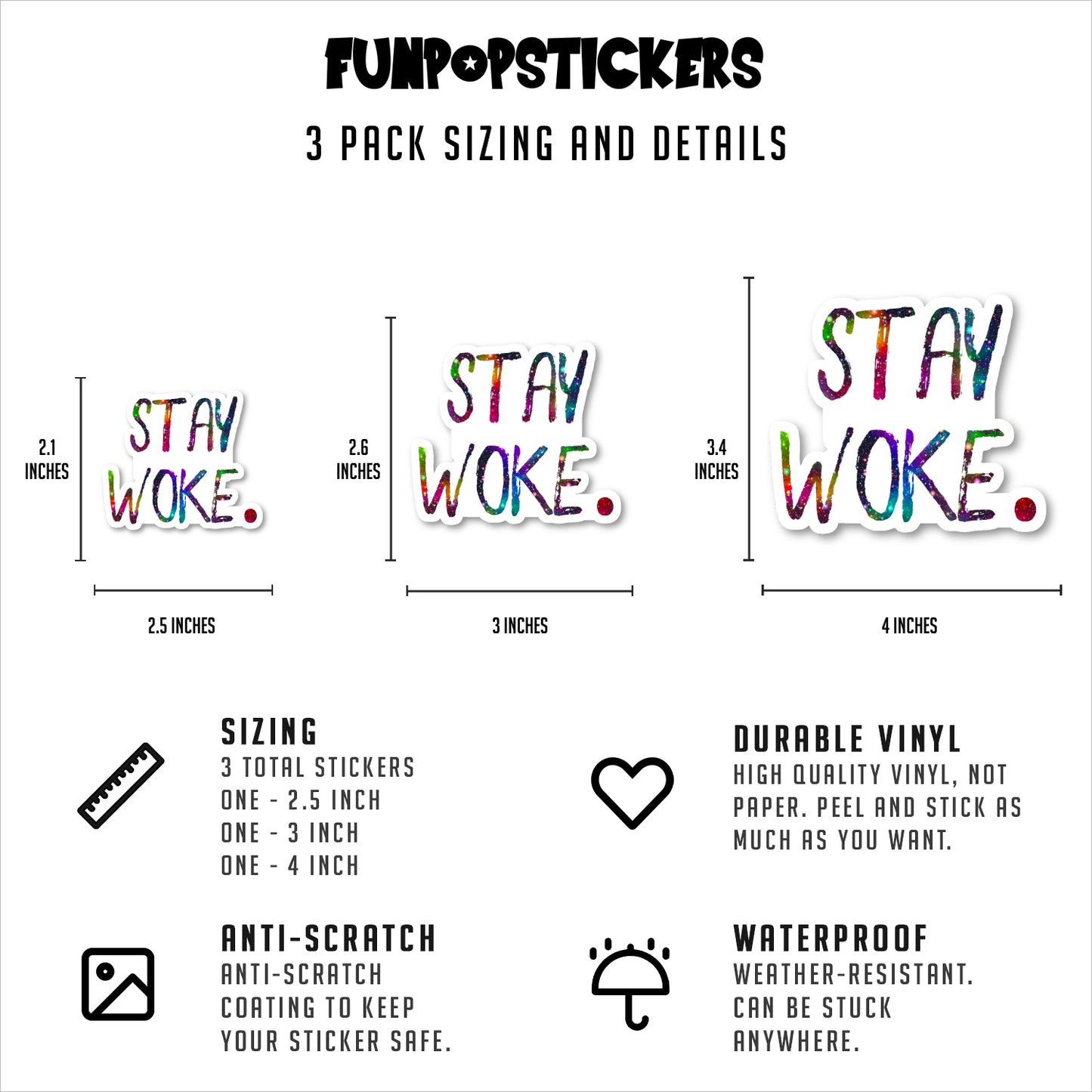 Stay Woke Vinyl Stickers