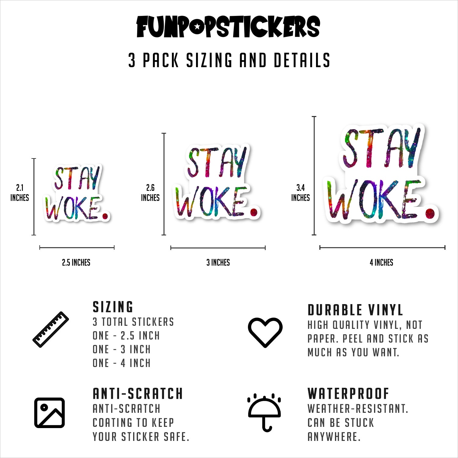 Stay Woke Vinyl Stickers