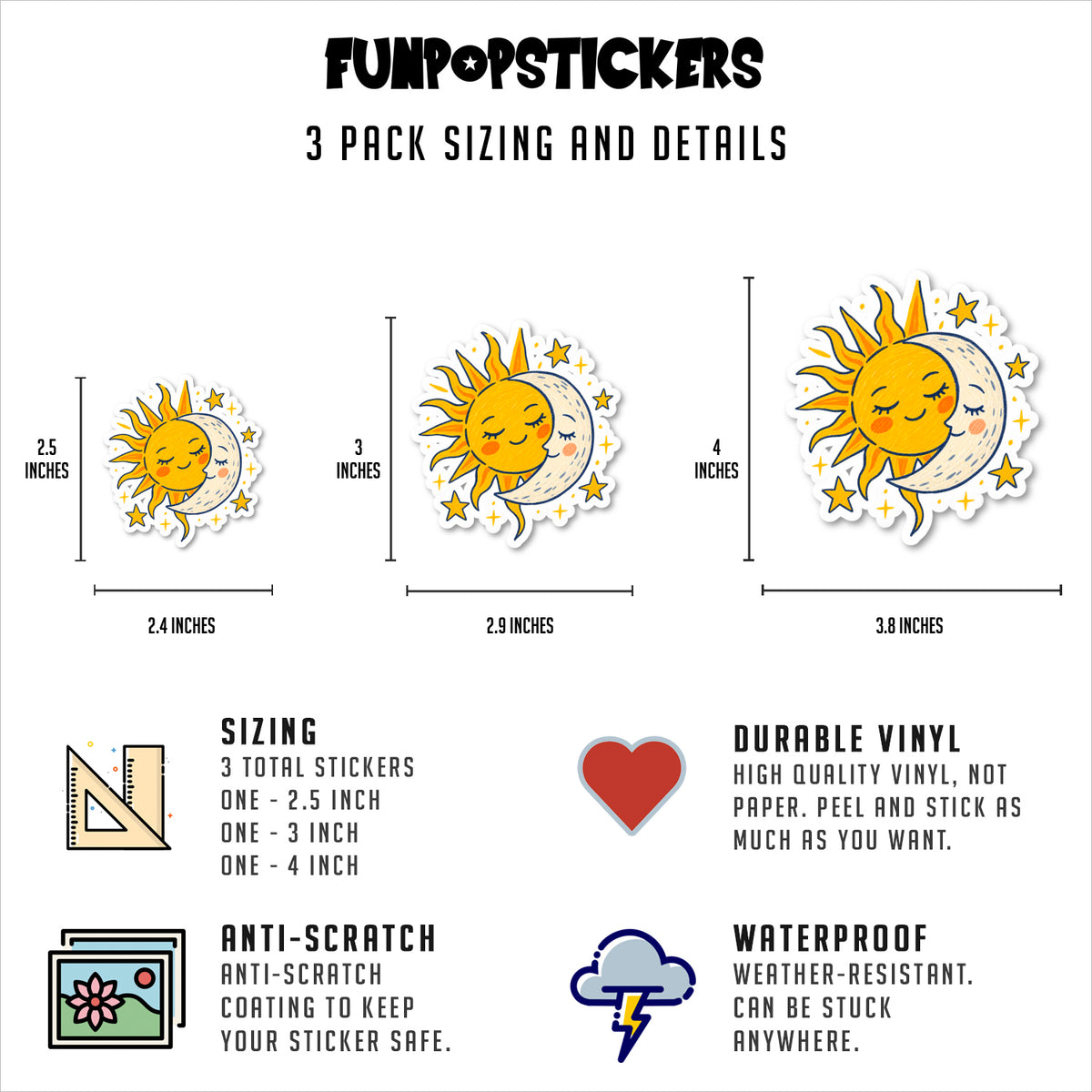 Celestial Stickers Vinyl Stickers