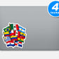 Latin American Flags Stickers Vinyl Stickers