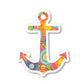 Colorful Anchor Vinyl Sticker