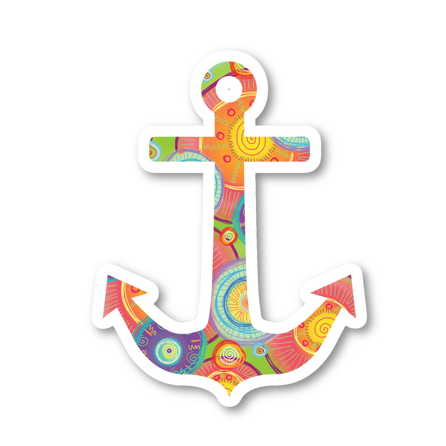 Colorful Anchor Vinyl Sticker