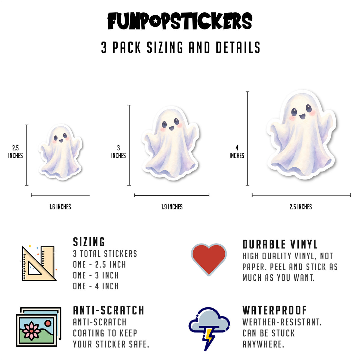 Ghost Stickers Vinyl Stickers