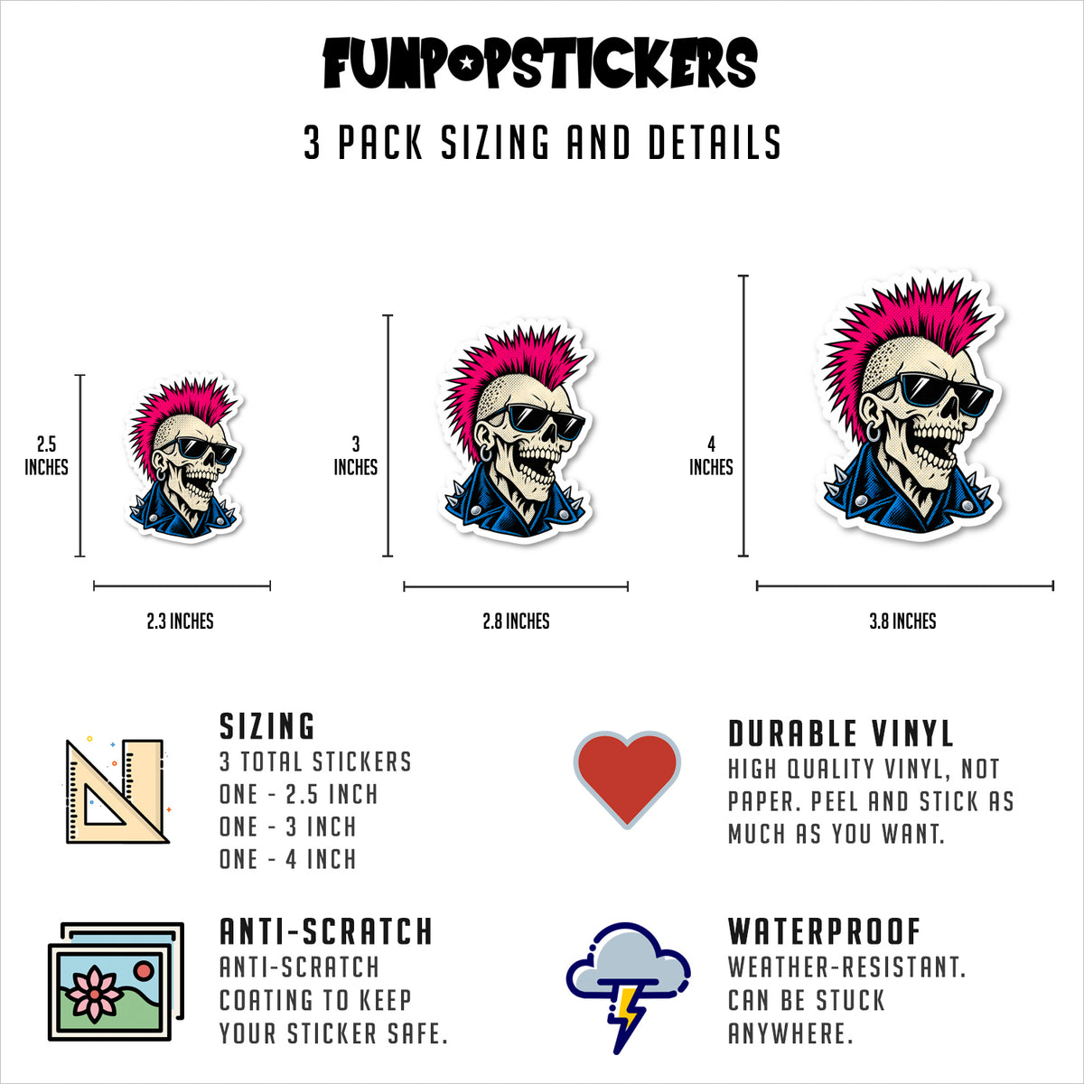 Punk Rock Stickers Vinyl Stickers