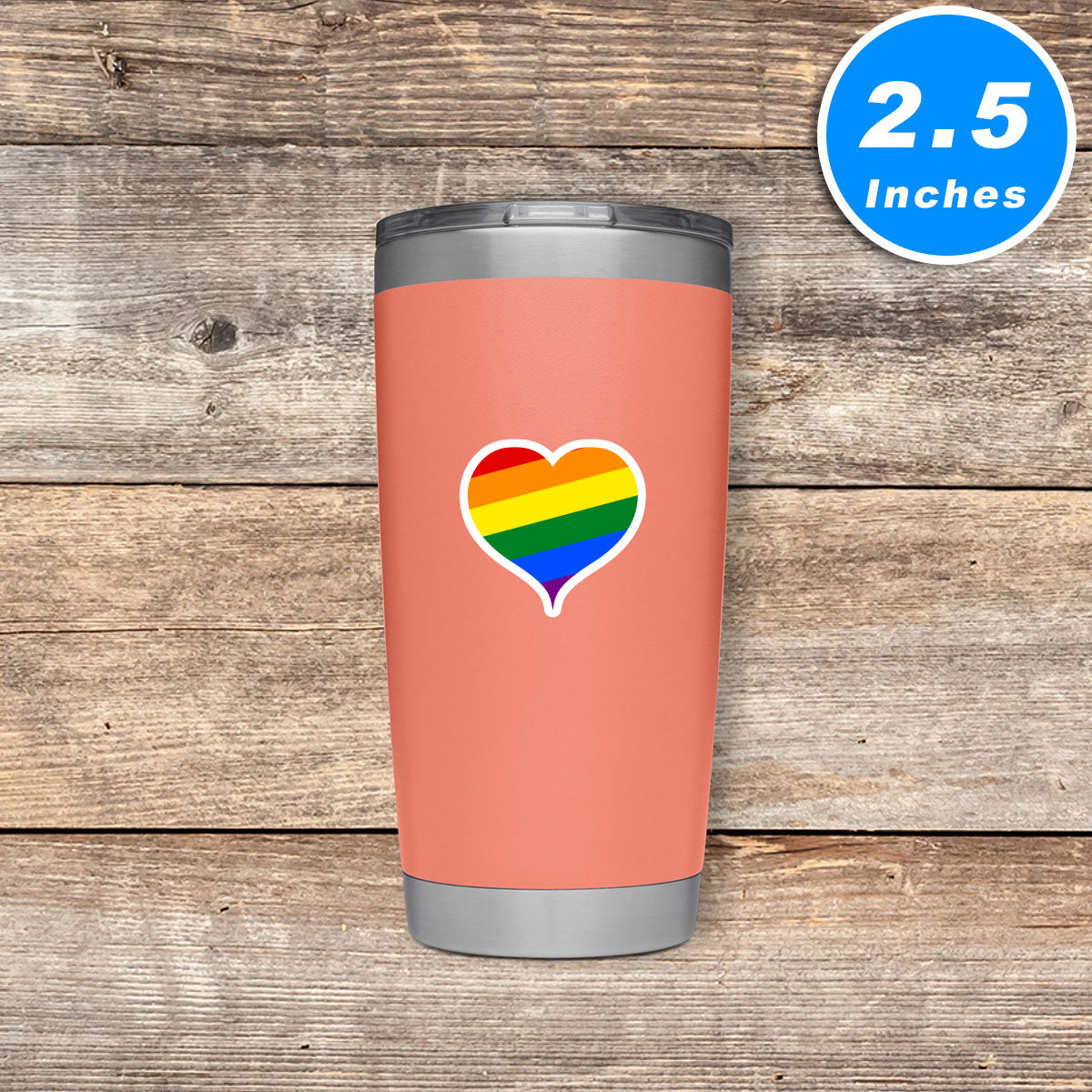 Gay Pride Heart Vinyl Stickers