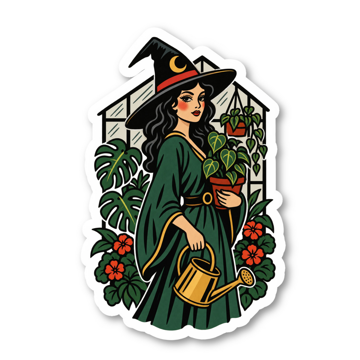 Greenhouse Witch Vinyl Sticker