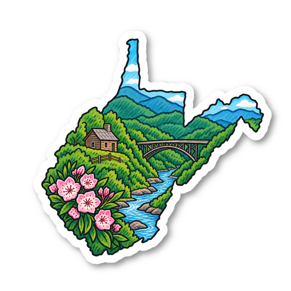 West Virginia Vinyl Sticker