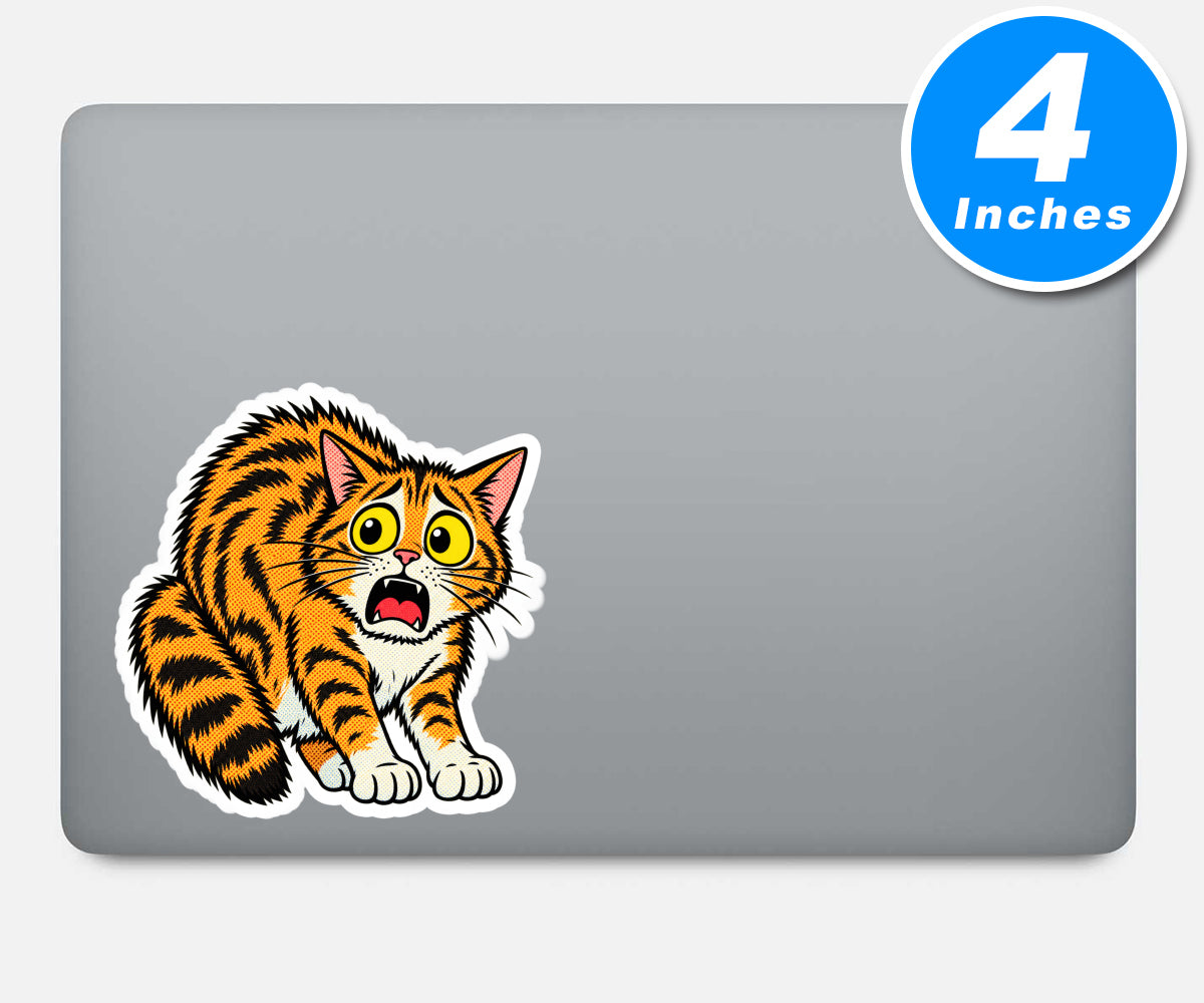 Scared Cat Sticker Vinyl Stickers