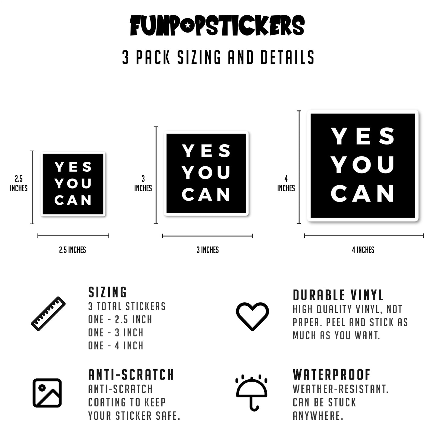 Yes You Can Vinyl Stickers