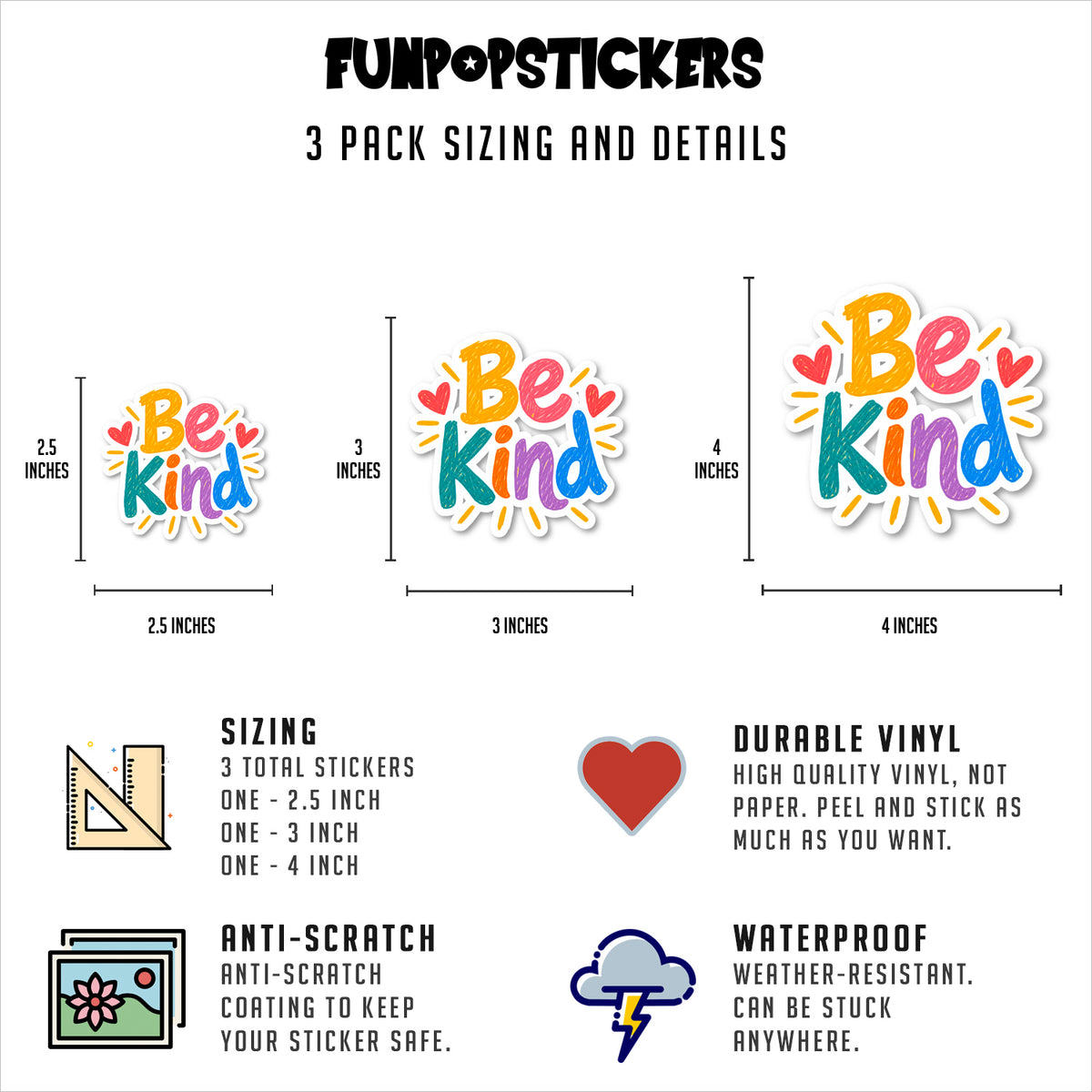 Be Kind Vinyl Stickers Vinyl Stickers