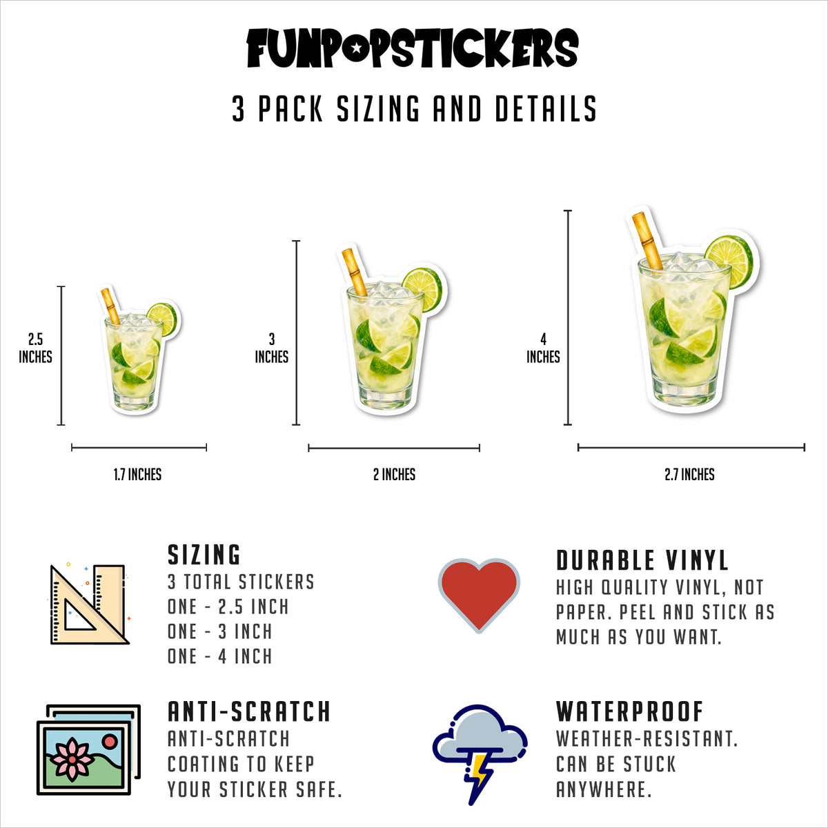 Latin Beverages Vinyl Stickers