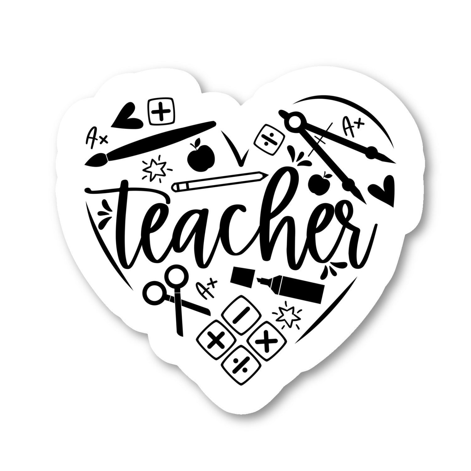 Teacher Math Science English Art Vinyl Sticker