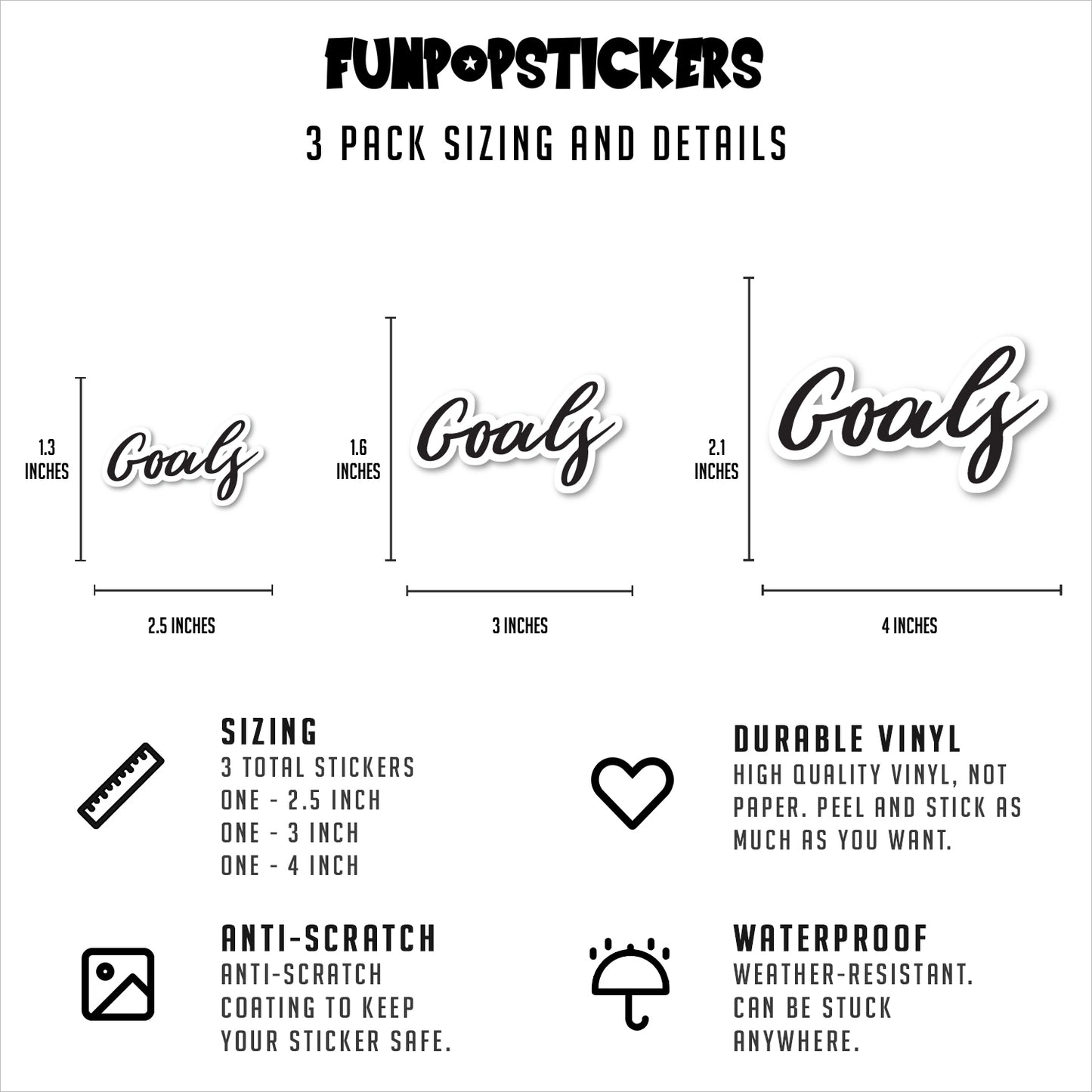Goals Vinyl Stickers