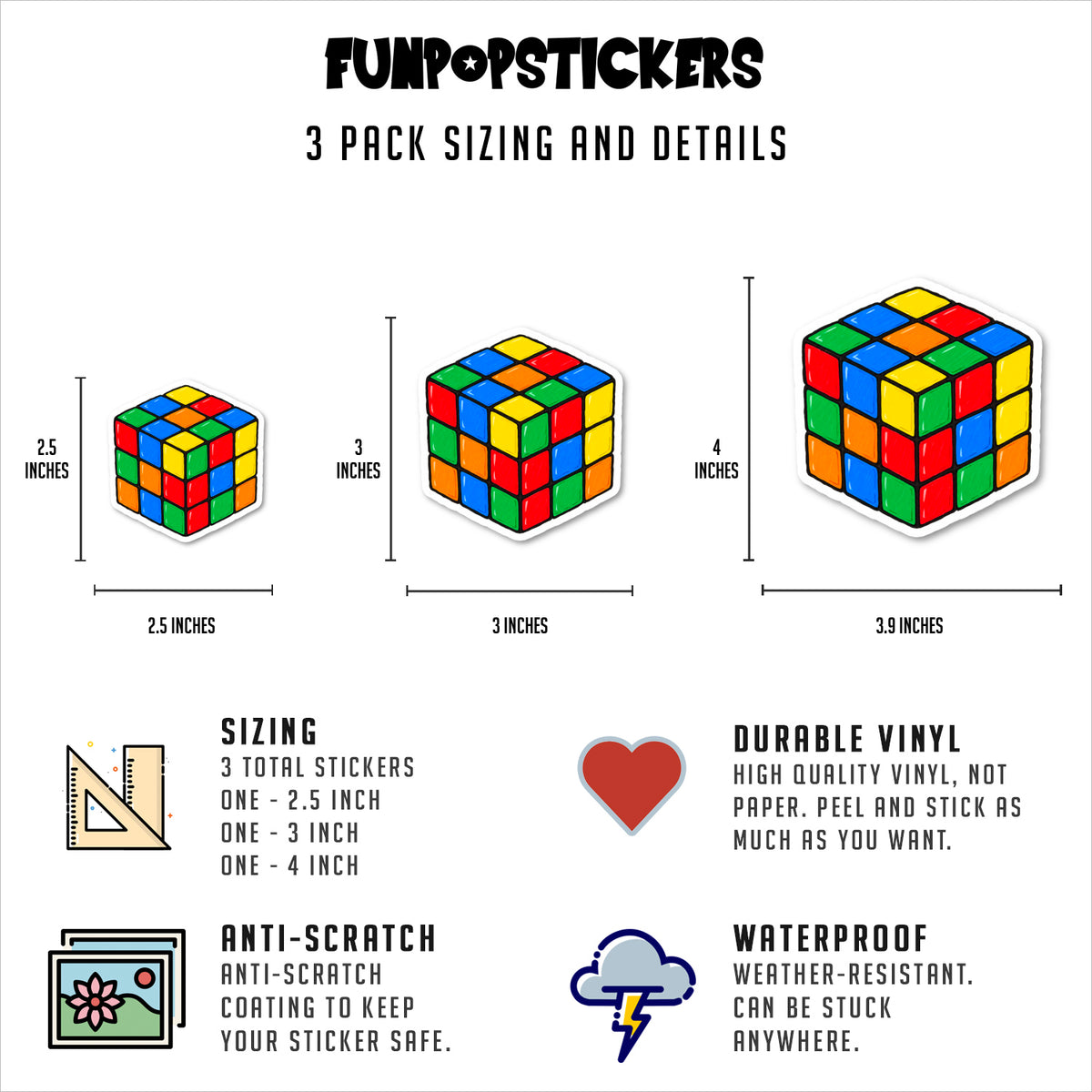 Rubiks Cube Vinyl Stickers