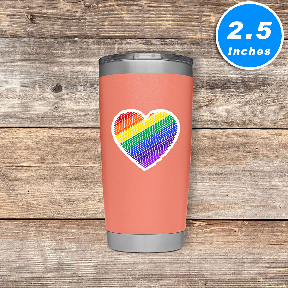 Pride Heart Rainbow Love Vinyl Stickers
