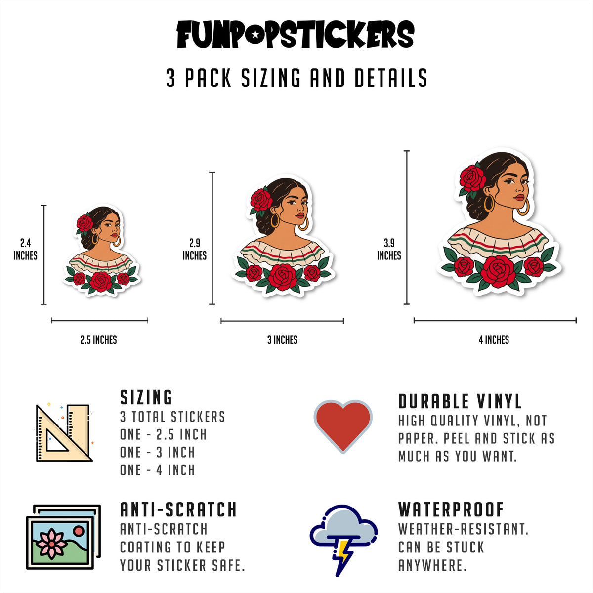 Hispanic Heritage Stickers Vinyl Stickers