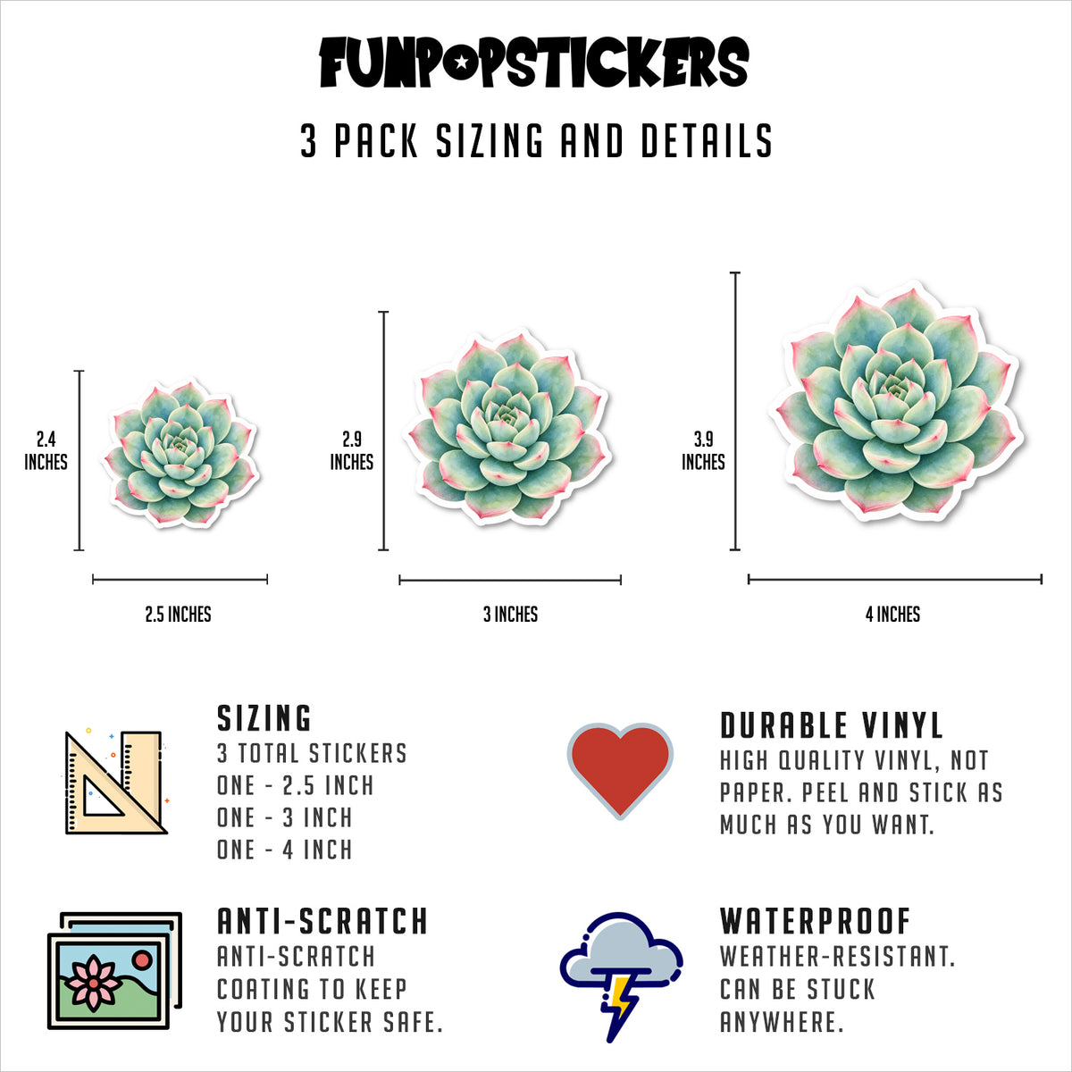 Succulent Stickers Vinyl Stickers
