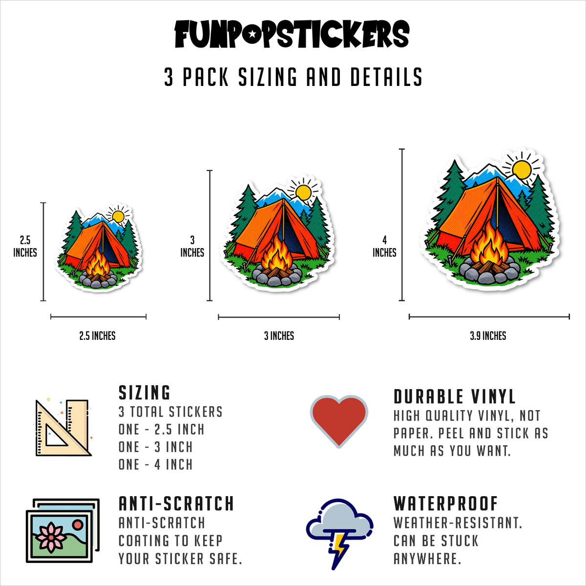 Camping Stickers Vinyl Stickers