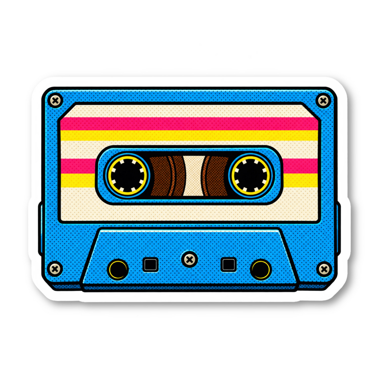 Retro Cassette Tape Music Sticker Vinyl Sticker