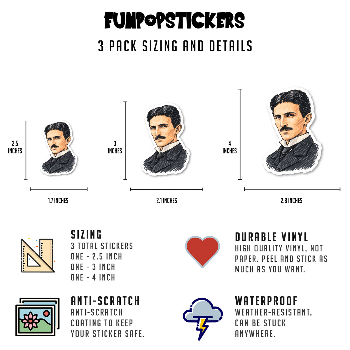 Nikola Tesla Car Stickers Vinyl Stickers