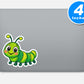 Cartoon Caterpillar Vinyl Stickers