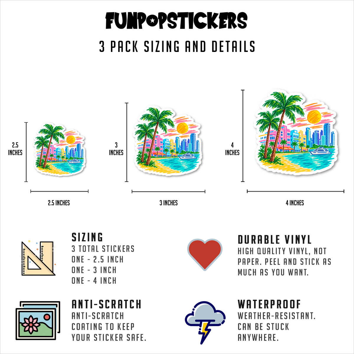Miami Vinyl Stickers