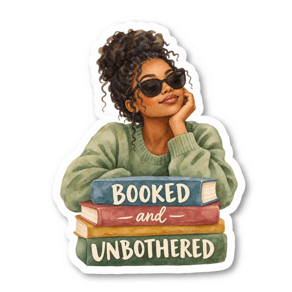 Booked And Unbothered Quote Vinyl Sticker