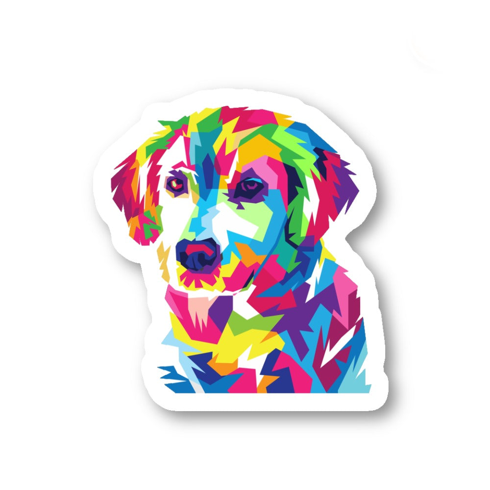 Colorful Dog Vinyl Sticker