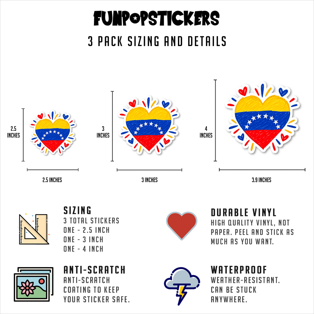 Venezuelan Pride Stickers Vinyl Stickers