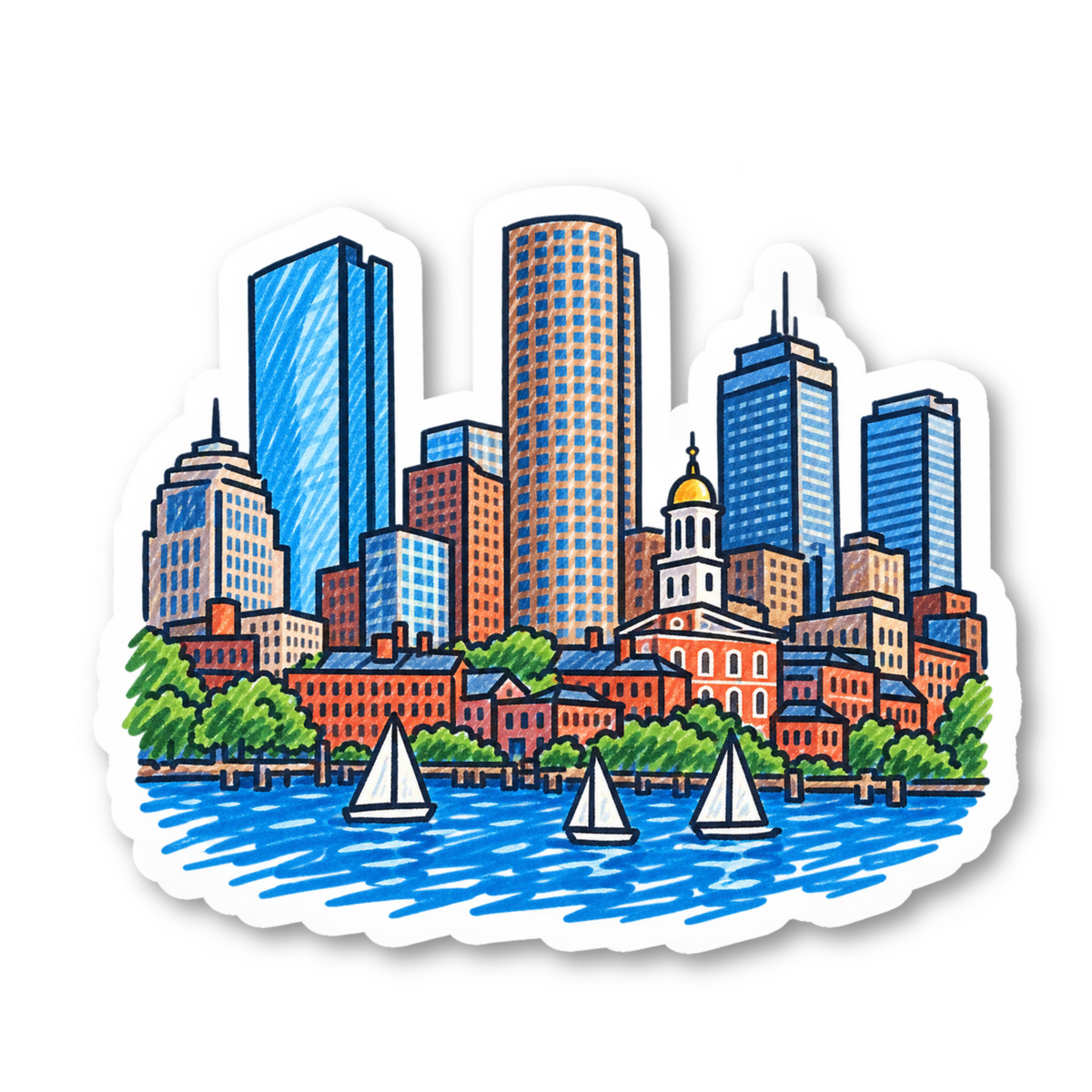 Laptop Stickers Boston Vinyl Sticker