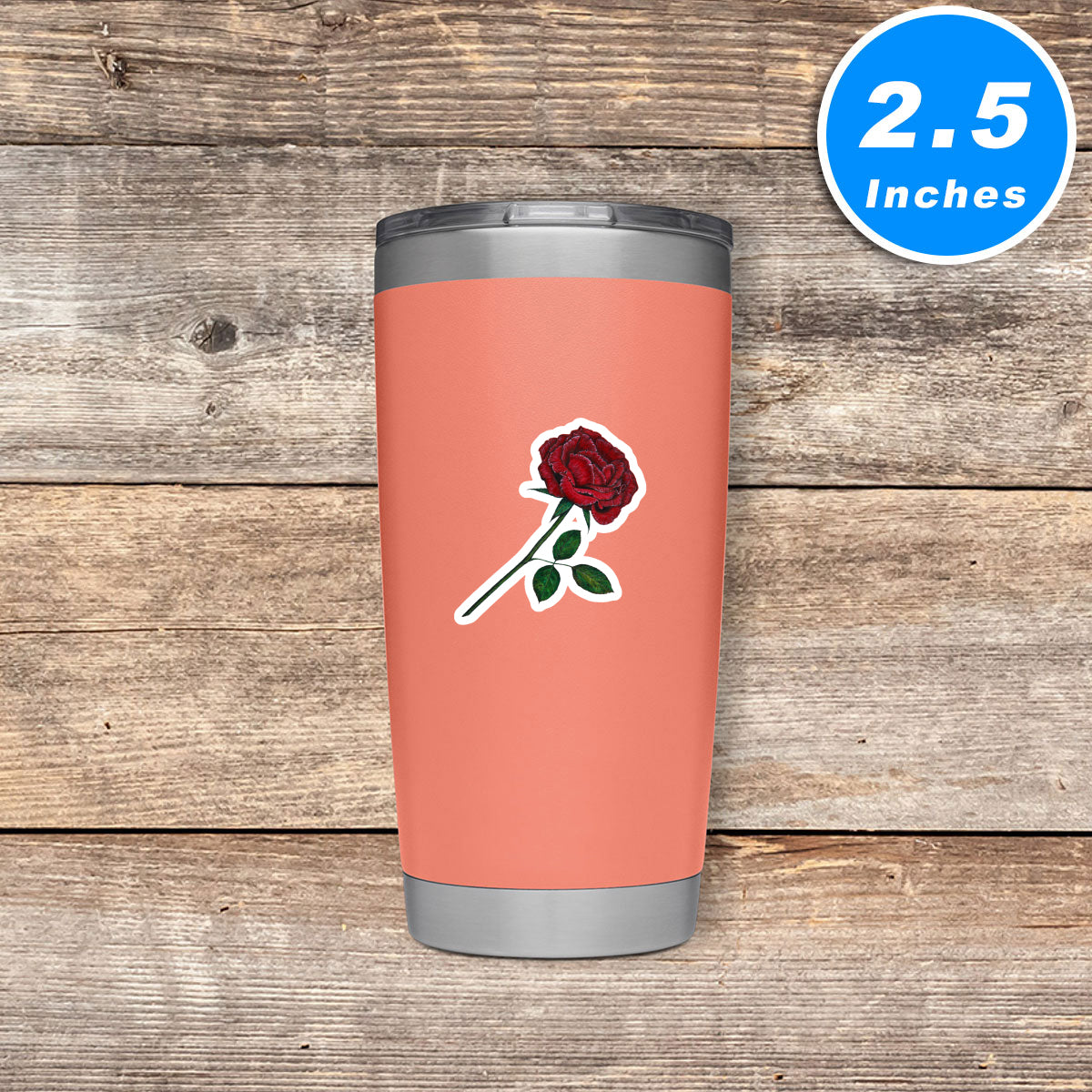 Red Rose Vinyl Stickers