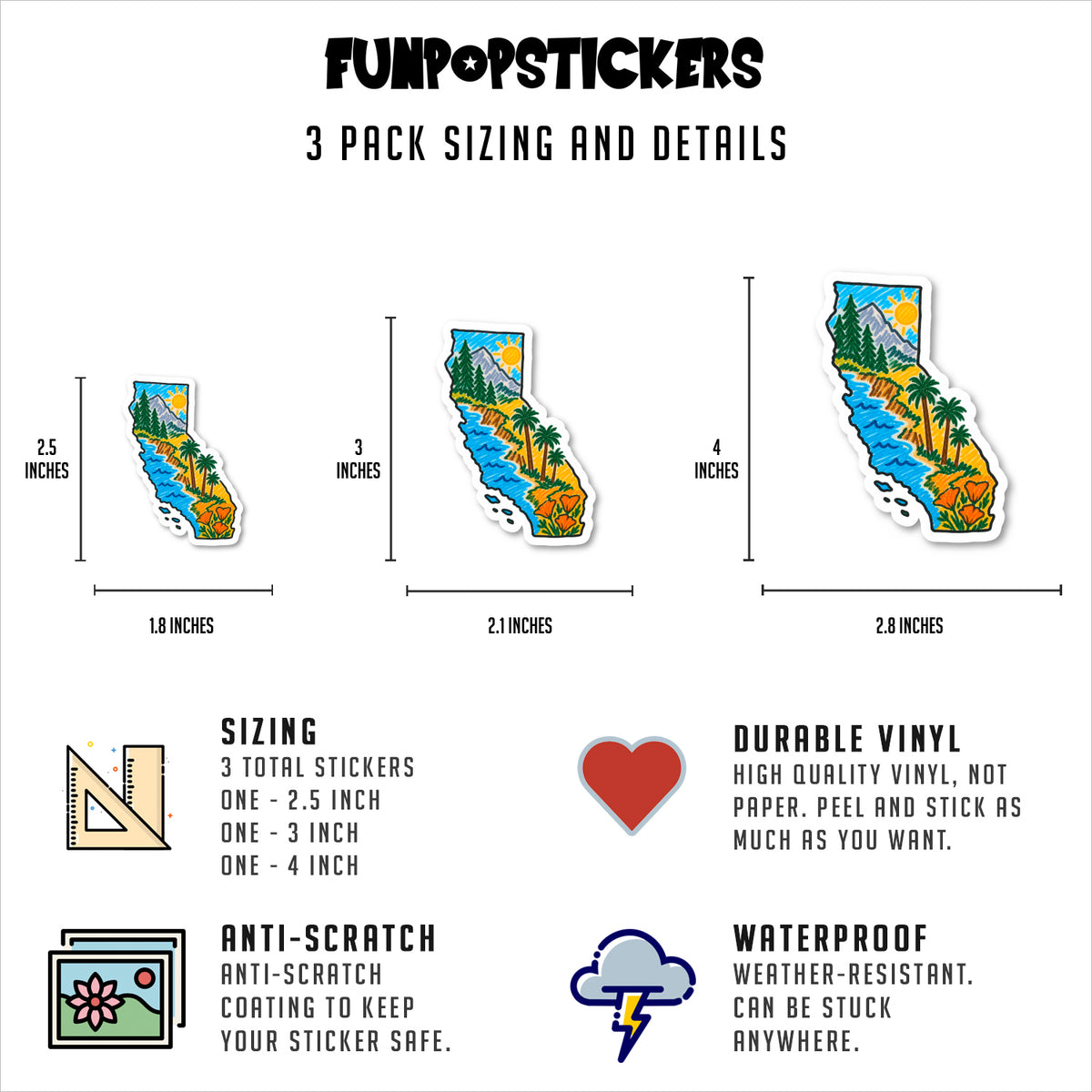 California Sticker Vinyl Stickers