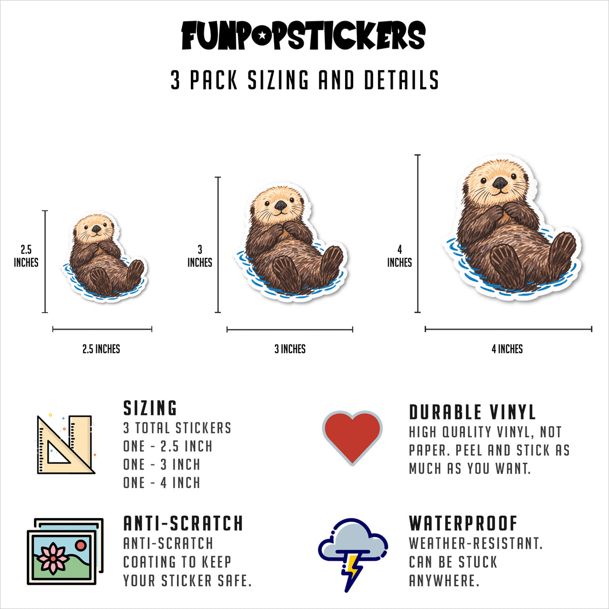 Sea Otter Stickers Vinyl Stickers