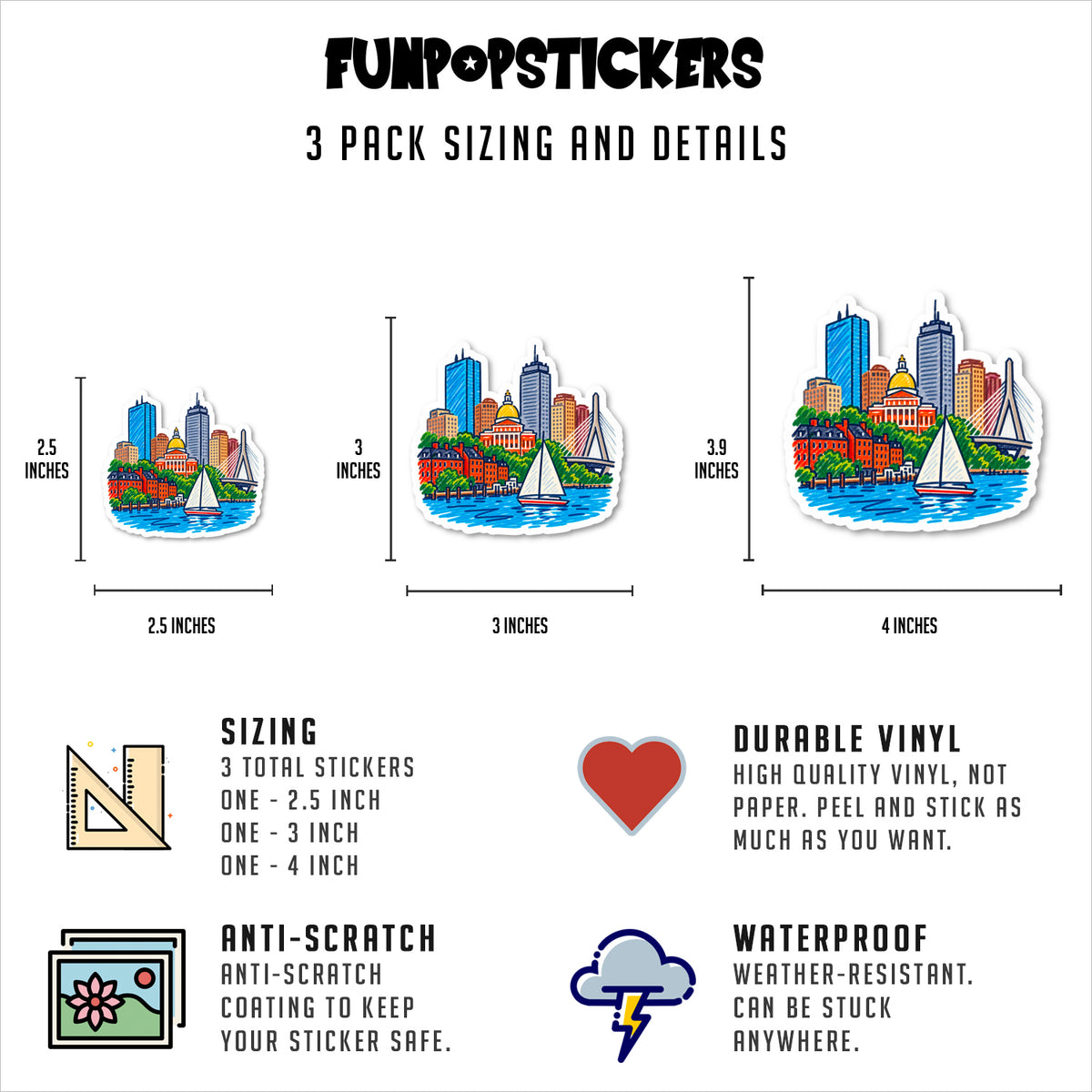 Boston Vinyl Stickers