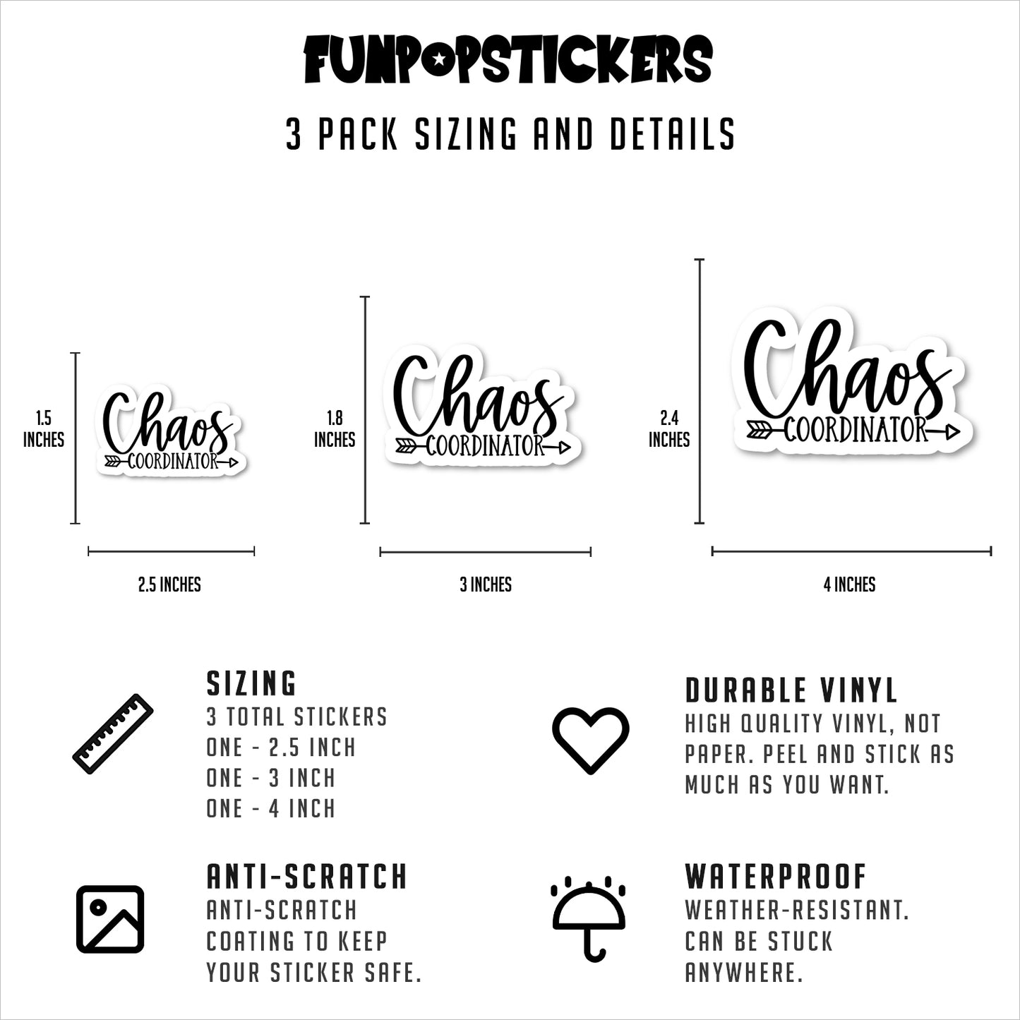 Teacher Chaos Coordinator Vinyl Stickers