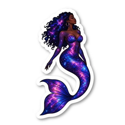 Black Mermaid Stickers Vinyl Sticker