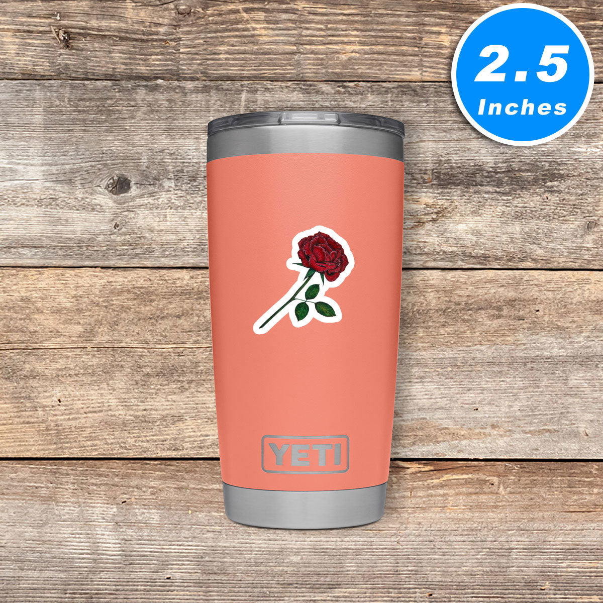 Red Rose Vinyl Stickers