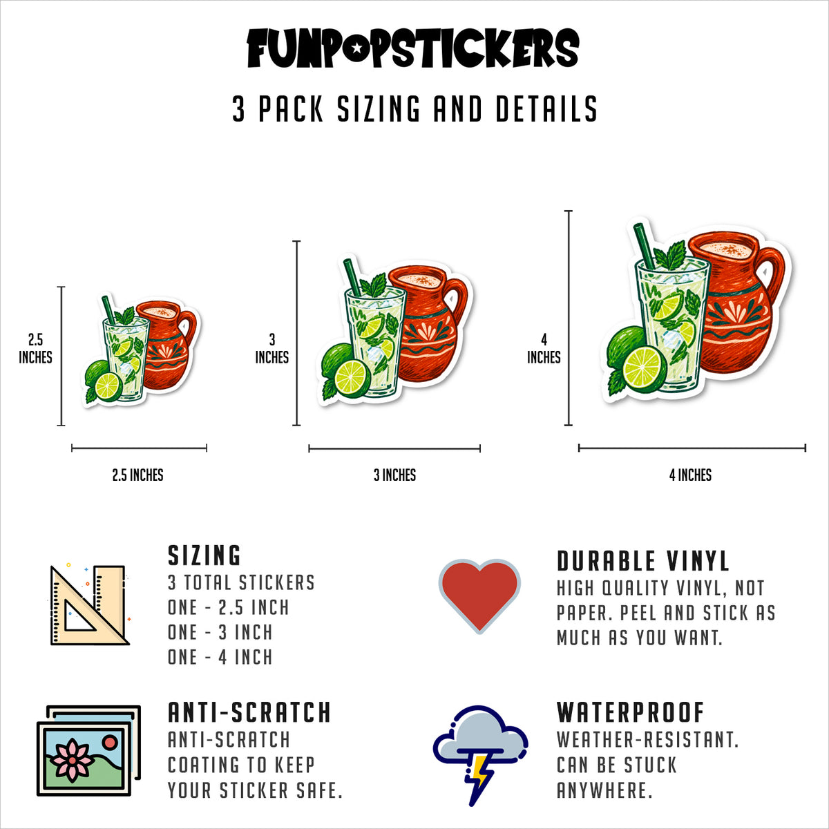 Latin Beverages Vinyl Stickers