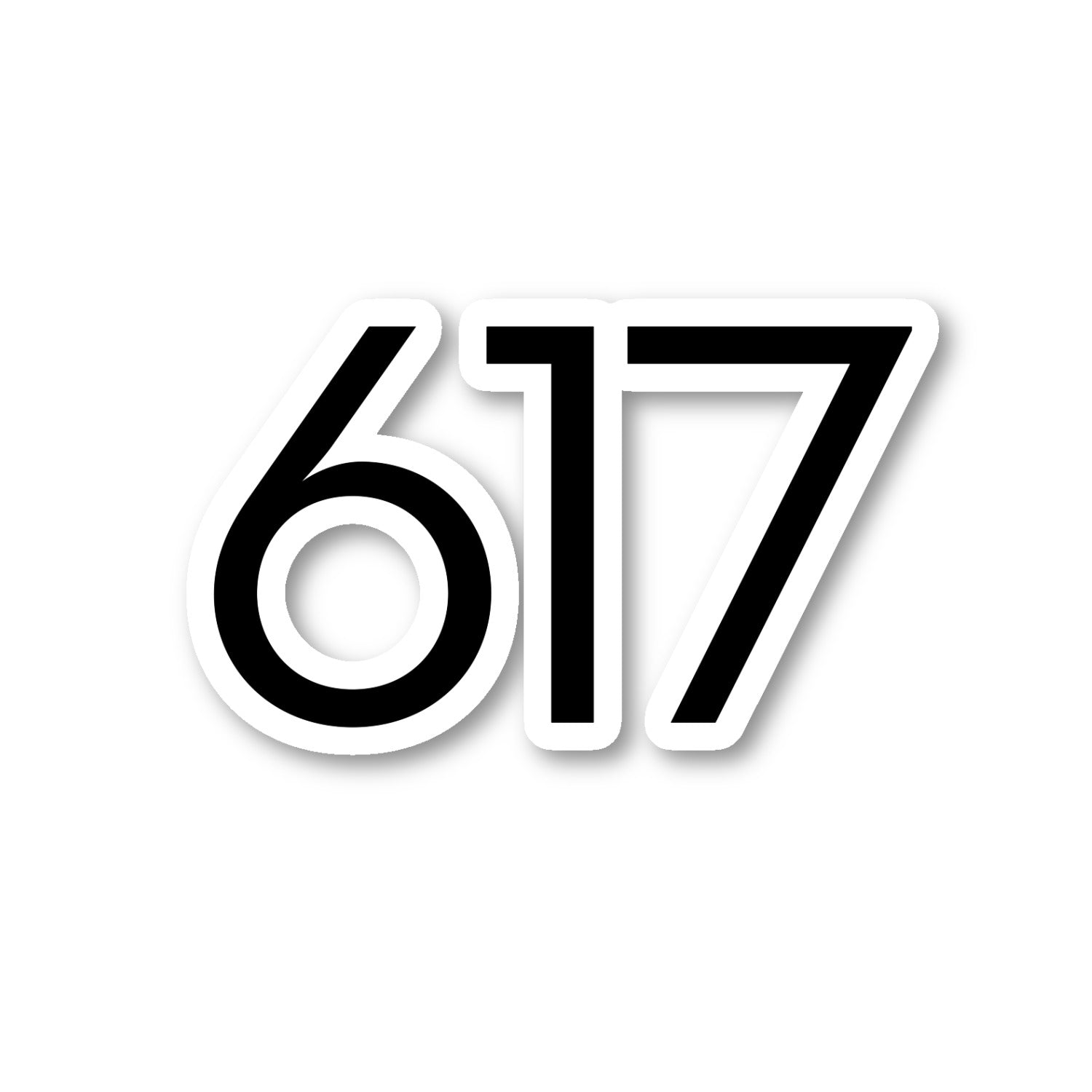 Boston Massachusetts 617 Area Code Vinyl Sticker