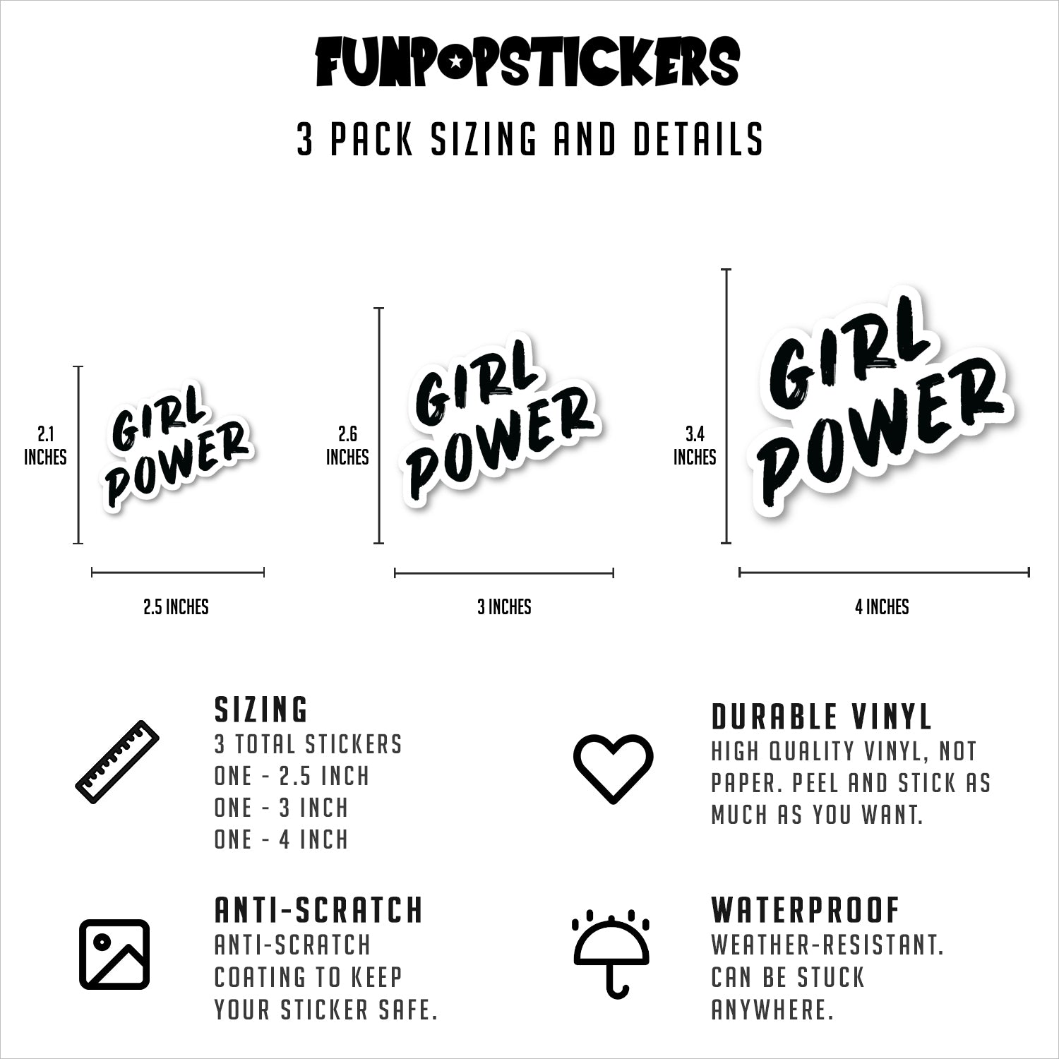 Girl Power Vinyl Stickers