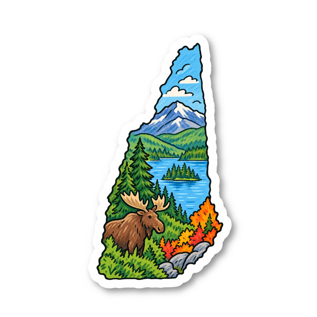 New Hampshire Vinyl Sticker