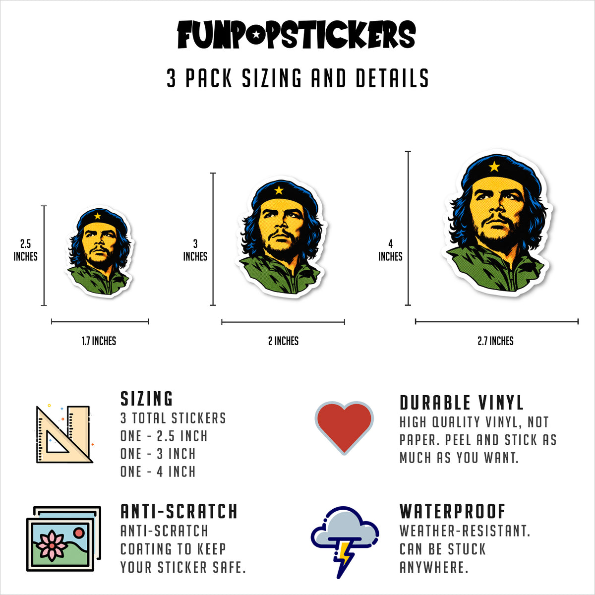 Che Guevara Laptop Sticker Vinyl Stickers