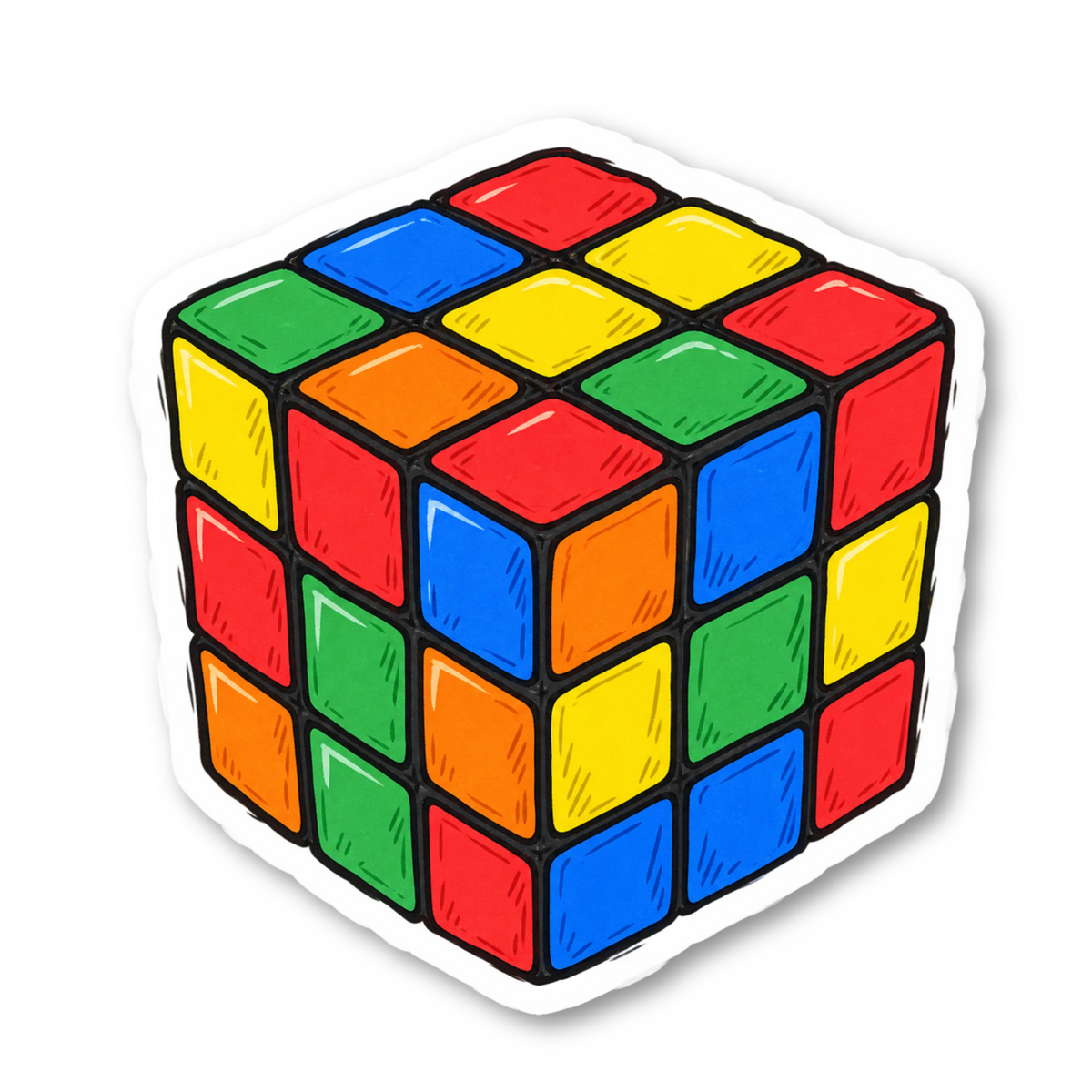 Rubiks Cube Vinyl Sticker