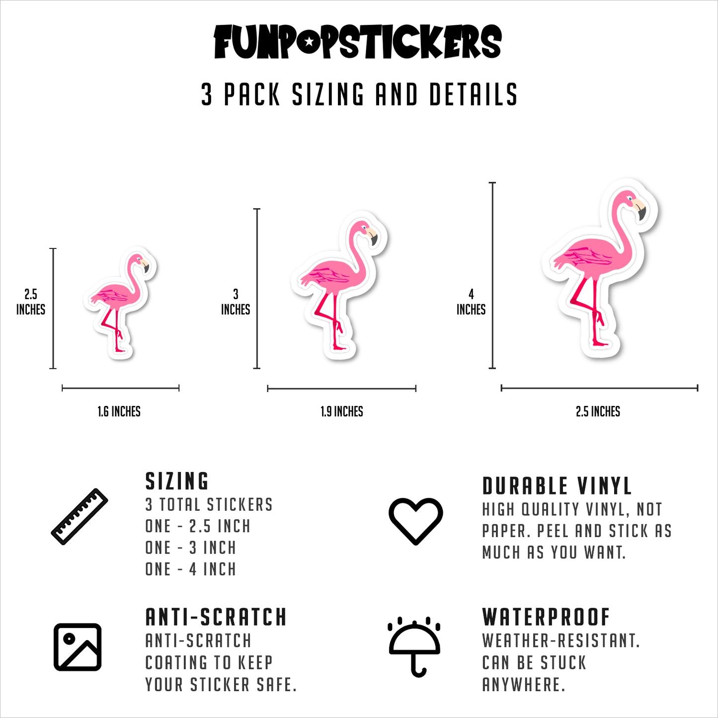 Pink Flamingo Vinyl Stickers