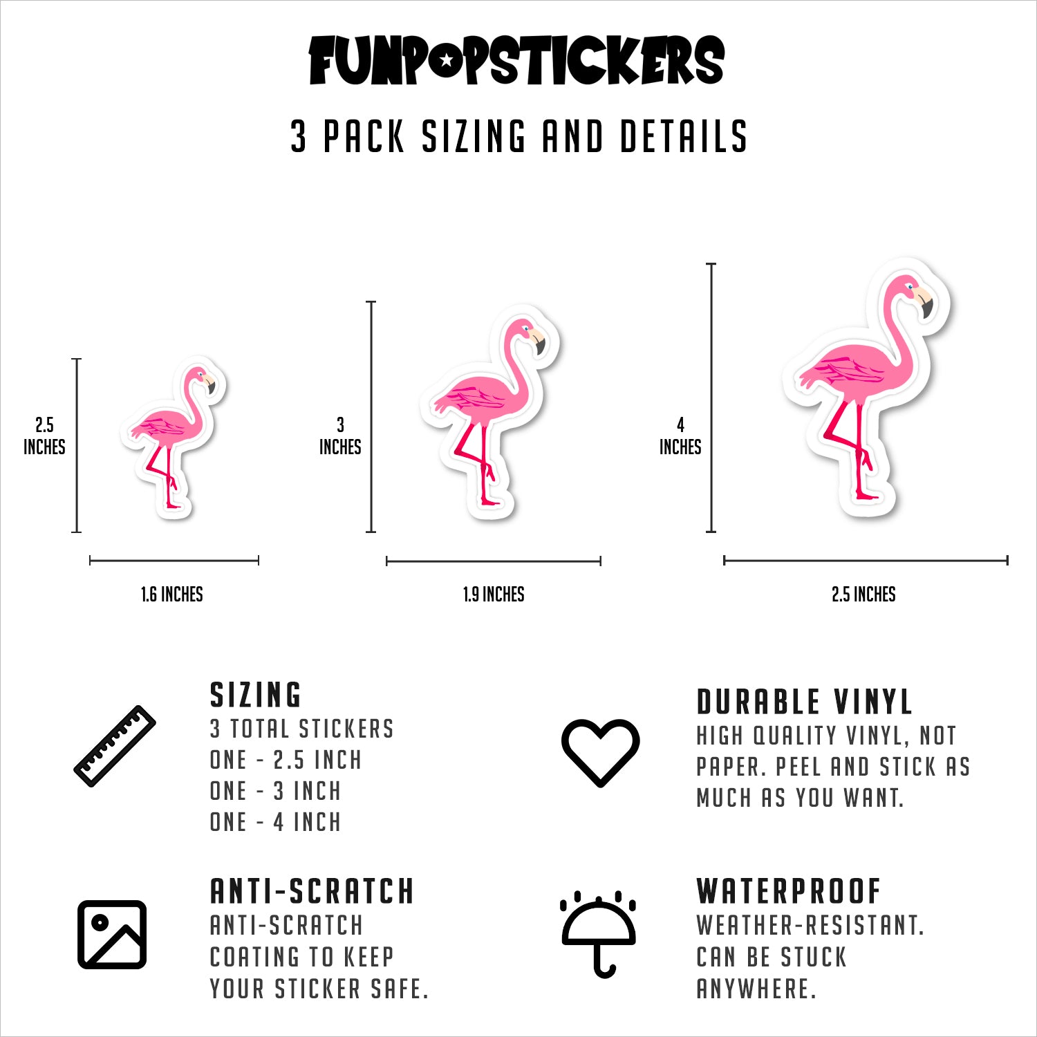 Pink Flamingo Vinyl Stickers
